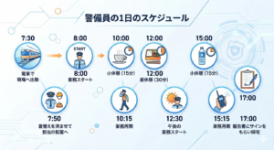 警備員の1日のスケジュールの図
